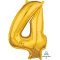 Anagram 26 in. Number 4 Helium Balloon - Gold 89551